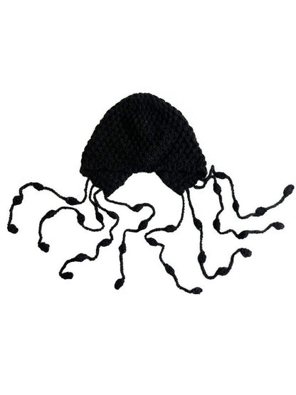 Haila - Women's Boho Knitted Beanie with Fringe and Pompom