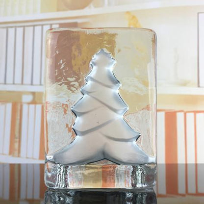 Pinetree Glass Candle Holder Xmas   Christmas