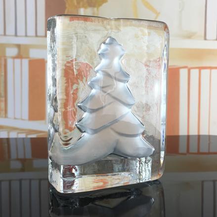Pinetree Glass Candle Holder Xmas   Christmas
