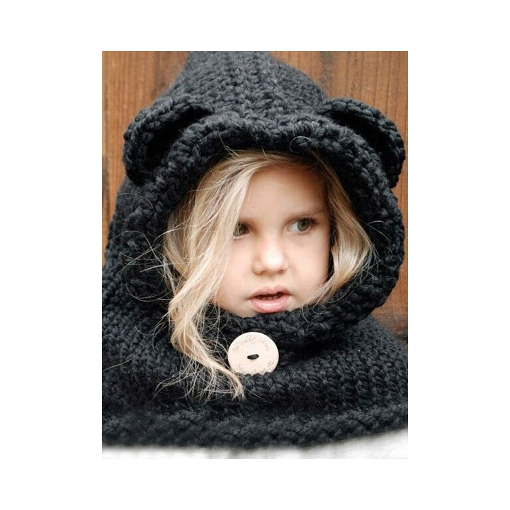 Hot Sale Animal Ear Feature Solid Scarfs&Hats Accessories