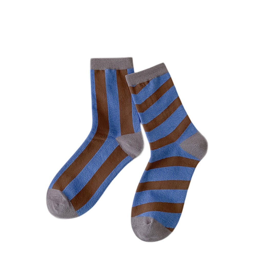 Rufia - Stripe Color-Block Socks - Eye-Catching