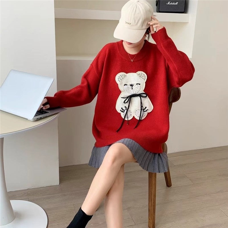 Loose Cute Long Sleeve Knit Sweater