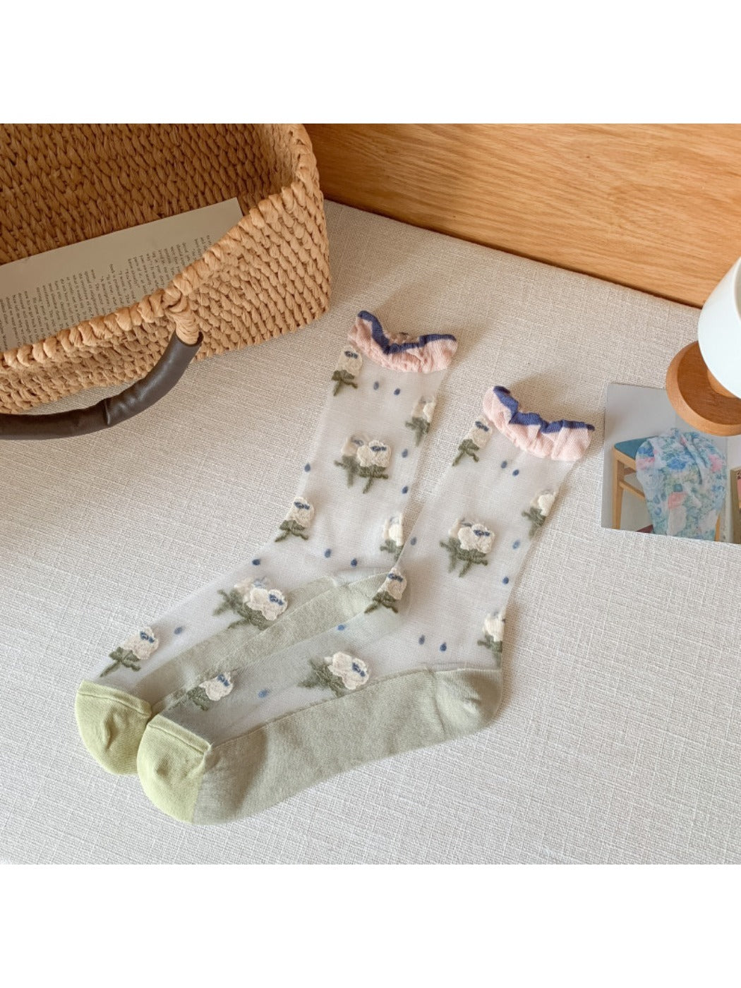 Rufia - Vintage Blue Crew Socks