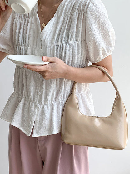 Geometric Split-Joint Zipper Shoulder Bags Handbags