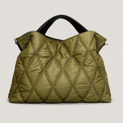 Trendy Solid Cotton Padded Tote Shoulder Bag