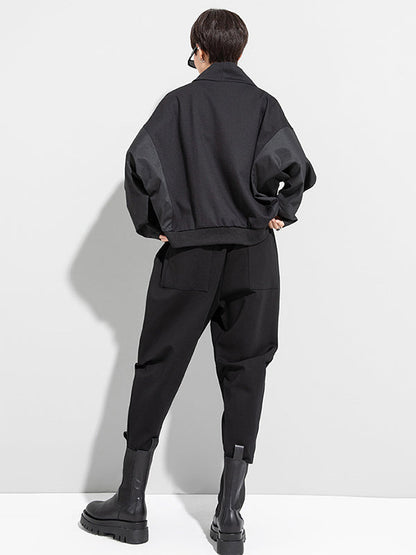 Casual High Waist Solid Color Fleece Harem Pants