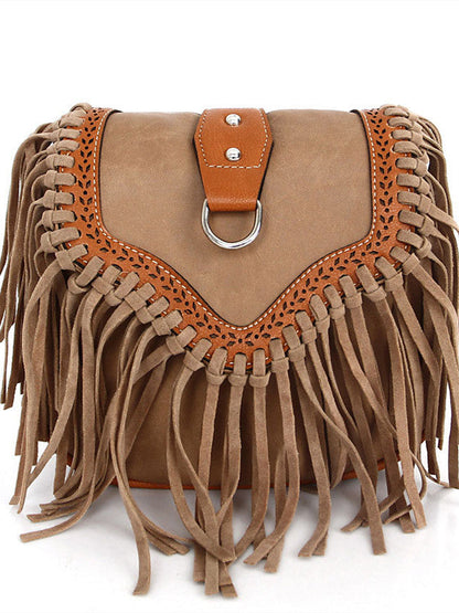 Womens' Pouch Tassel Shoulder Bag Vintage Handbag Crossbody Bags For Women Large Capacity Messenger Bags