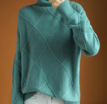 Long Sleeves Keep Warm Loose High Neck Sweater