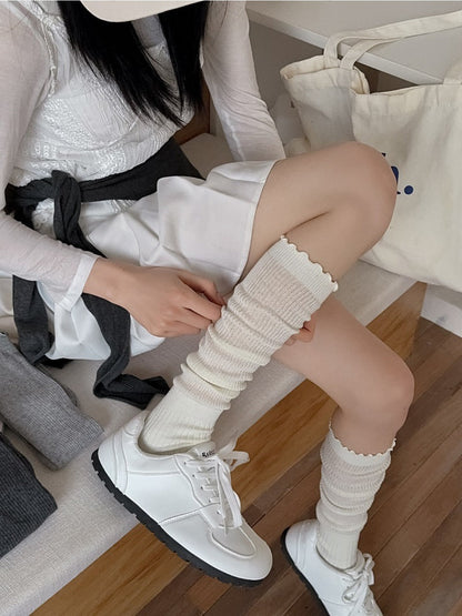 Rufia - Basic Ribbed Knee-High Socks for Women