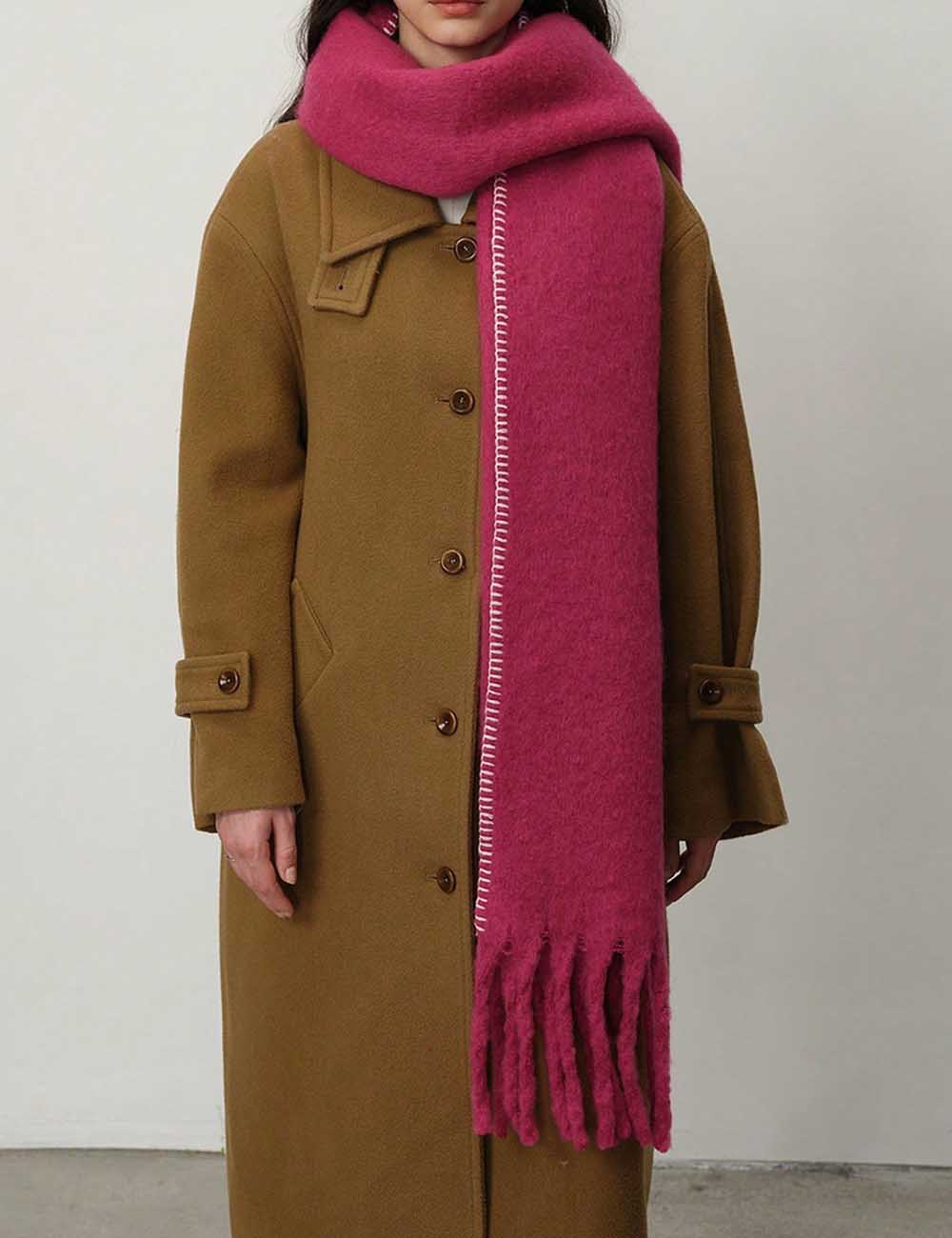 Warm Plush Thick Cashmere Fringe Winter Scarf