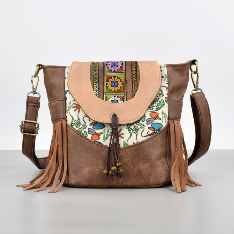 Vintage Stitching Embroidered PU Bag