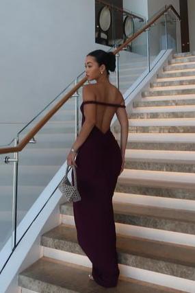 Convertible Stretch Gown With Multiple Necklines