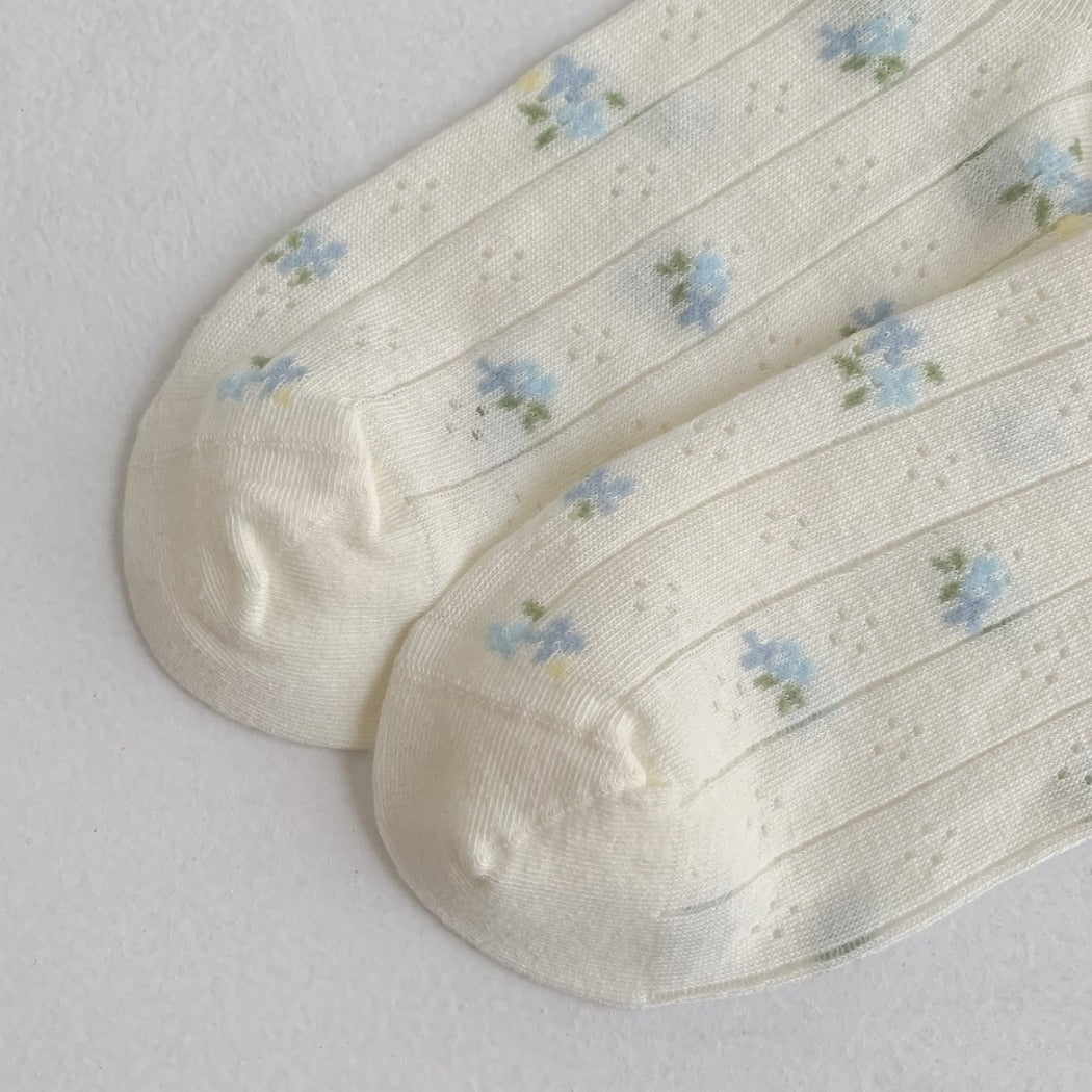 Rufia - Ruffle-Trim Floral Crew Socks