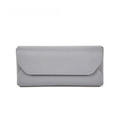 Leather Solid Color Protective Eyeglasses Case