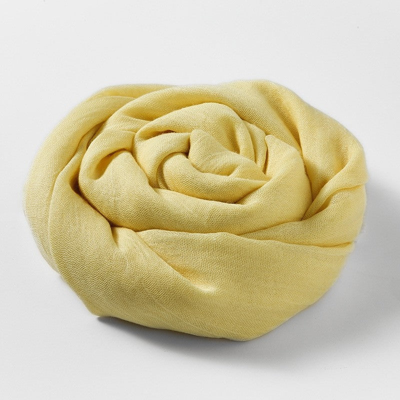 Solid Color Cotton And Linen Beach Long Scarf