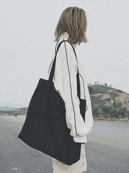 Simple Solid Color Canvas Bag