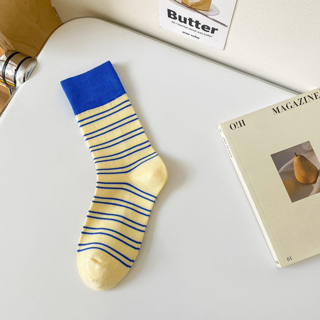 Rufia - Contrast Stripe Mid-Calf Socks