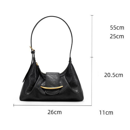 Trendy Crescent Solid Color Tote Shoulder Bag