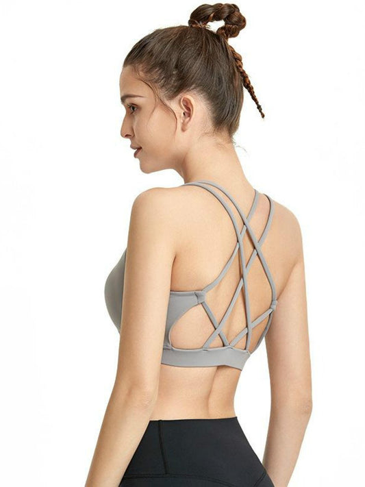 Back Sports Underwear Women'S Fitness Running Yoga Vest With Breast Pad Shock Proof Gathered Training Bra 6