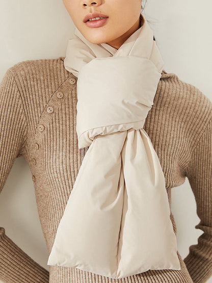 White Duck Down Keep Warm Solid Color Shawl&Scarf
