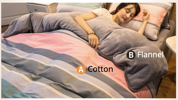Thickened Warm Cotton And Flannel Quilt Cover Set Of Four Single And Double Cotton Milk Flannel Blanket Set Of Four