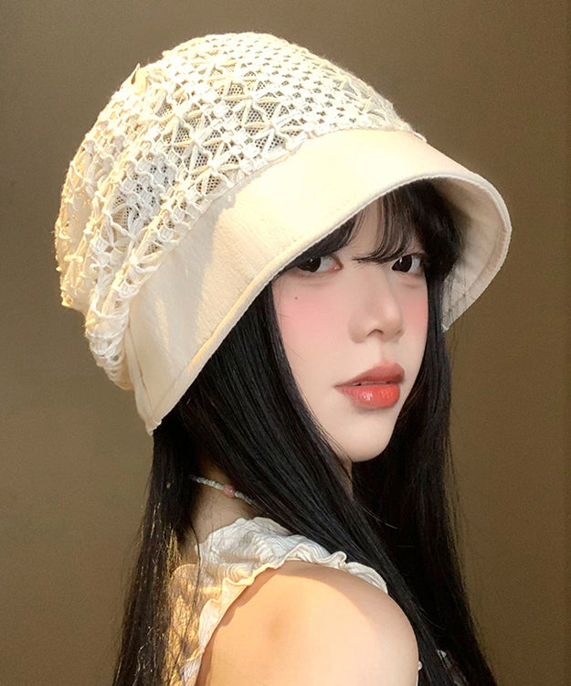 Korean Version Summer Beige Thin Hollow Breathable Boonie Hat