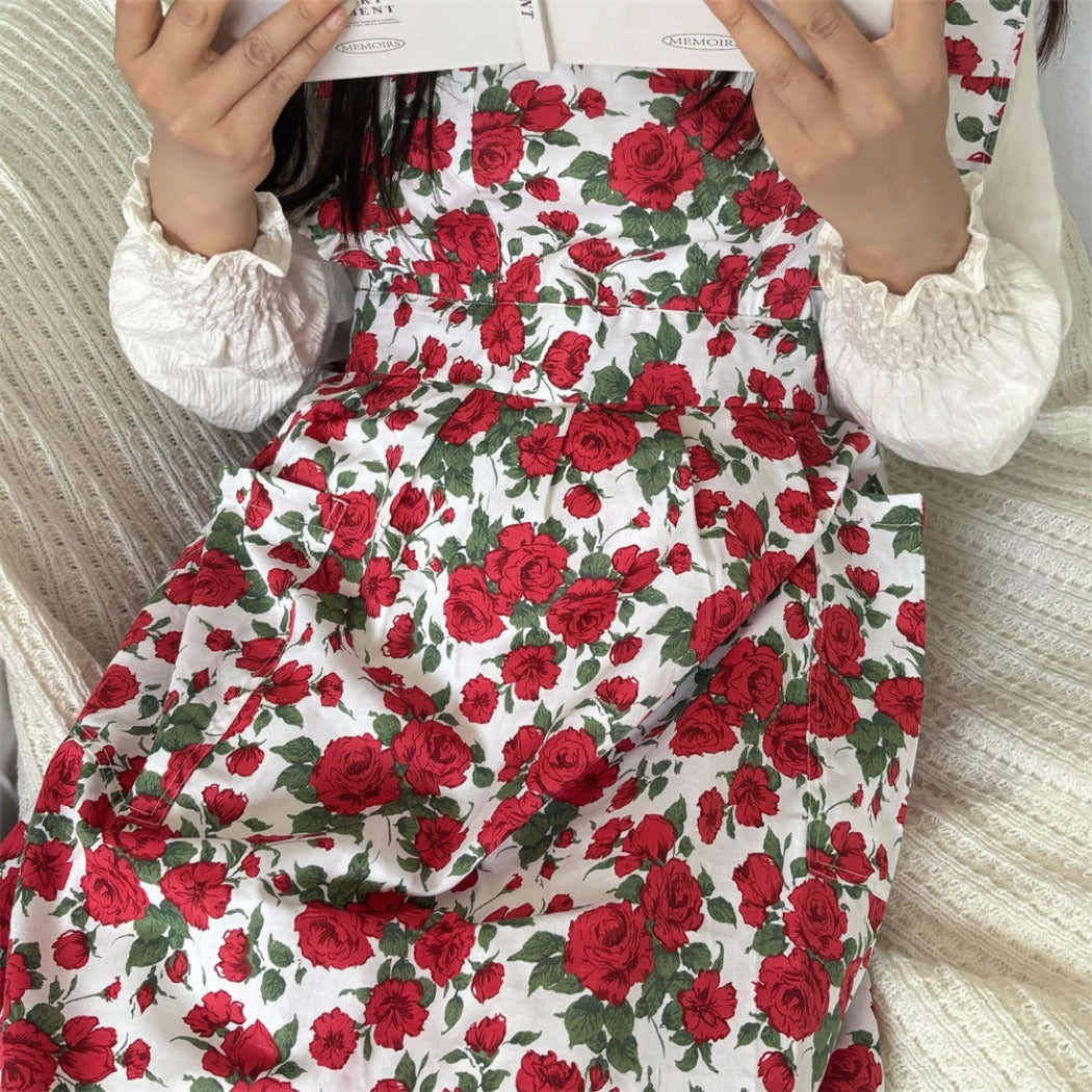 Apros - Floral Ruffle Apron - Sweet &amp; Stylish