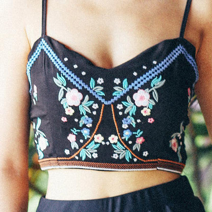 Summer New Retro Temperament Holiday National Style Split Swimsuit Three-Piece Set