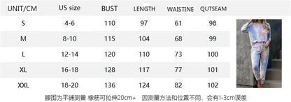 Autumn Women'S Gradient Pajamas Tie-Dyed Long-Sleeved Trousers Home Service Two-Piece Suit