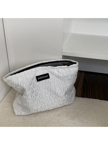 Cosbai - Simple Plant-Print Zipper Pouch - Compact &amp; Stylish