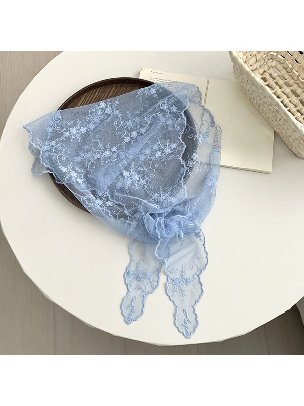 Scarvii - Sweet Lace Sheer Triangle Scarf - Feminine &amp; Delicate