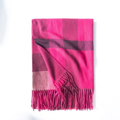 Plaid Printed Tassel Scarf
