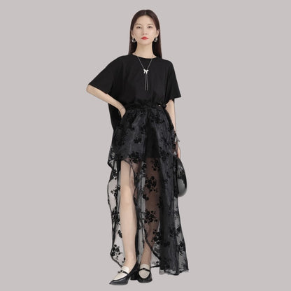 Lace Front Short Back Long Skirt