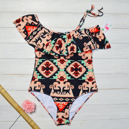 Cape Printed One-Piece Swimsuit Bikini