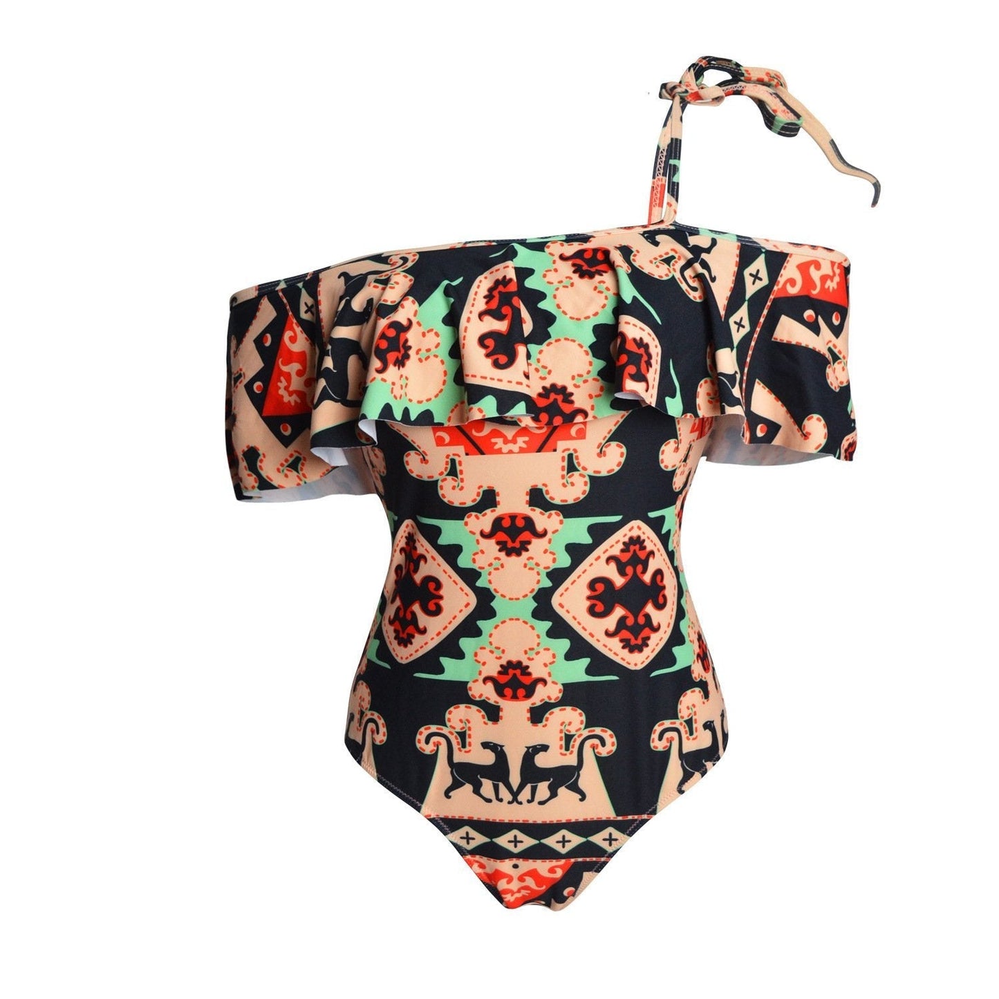 Cape Printed One-Piece Swimsuit Bikini