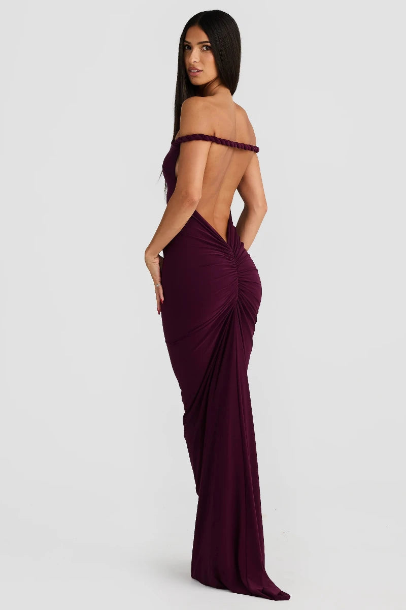 Convertible Stretch Gown With Multiple Necklines