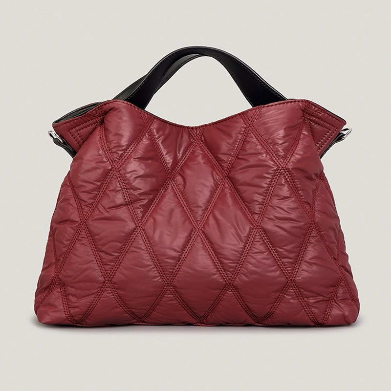 Trendy Solid Cotton Padded Tote Shoulder Bag