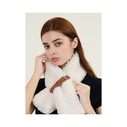 Urban Solid PU Buckle Design Keep Warm Shawl&Scarf