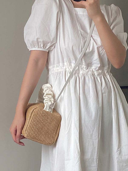 Casual Weave Contrast Color Handbags Accessories