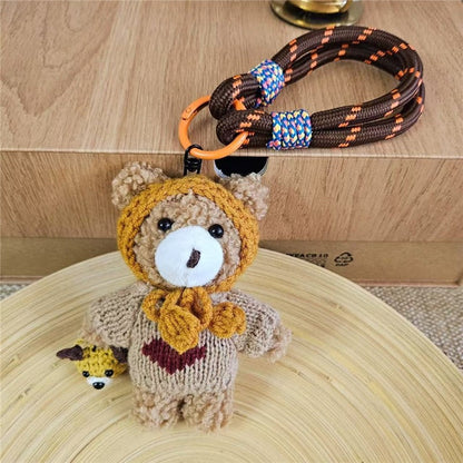 Cartoon Plush Teddy Bear Keychain
