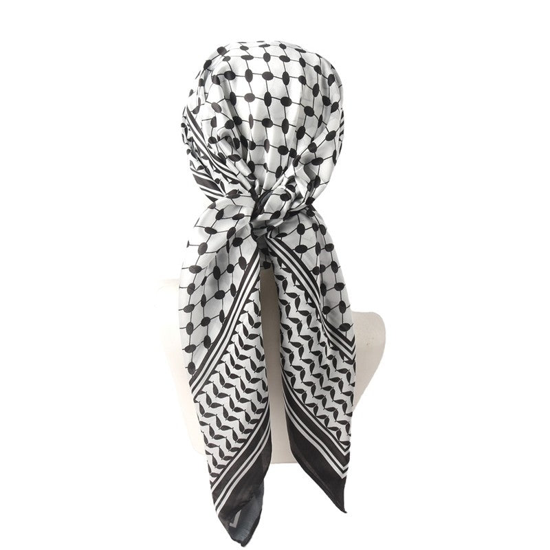 Simulated Silk Code Printed Handkerchief