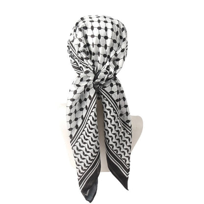 Simulated Silk Code Printed Handkerchief