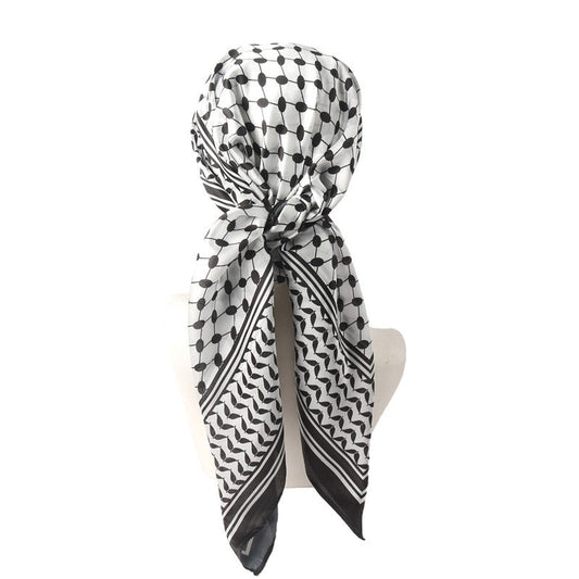 Simulated Silk Code Printed Handkerchief