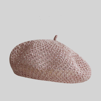 Elegant Solid Color Hollow Out Beret Hat