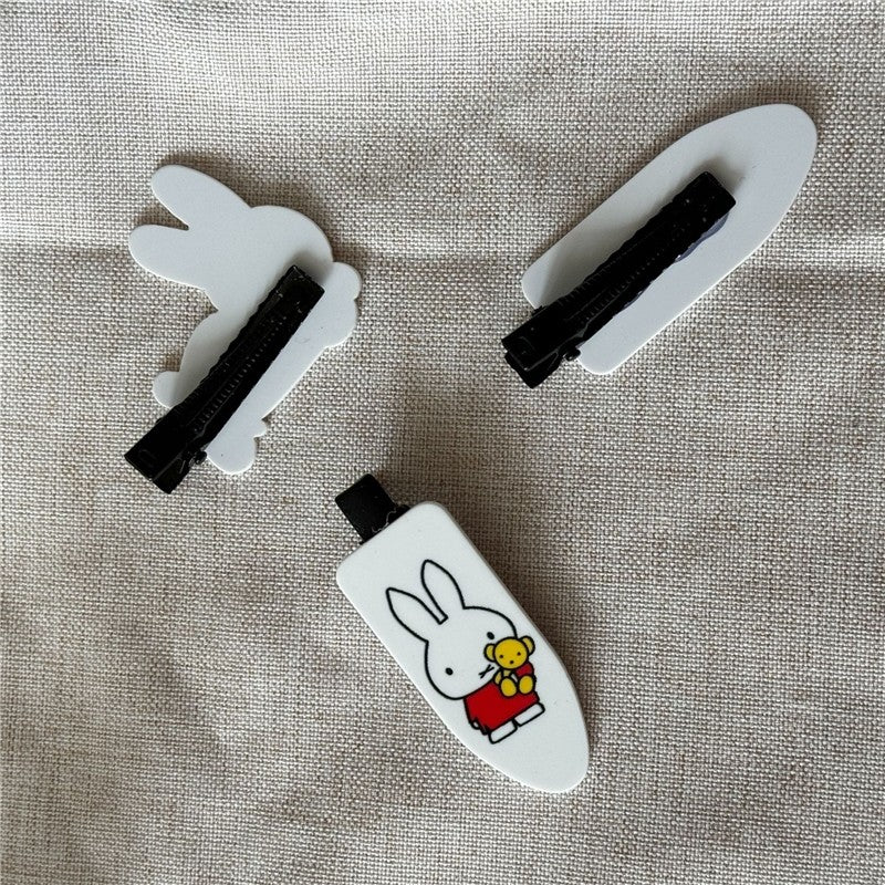 Cartoon Bunny Print Duckbill Hair Clip