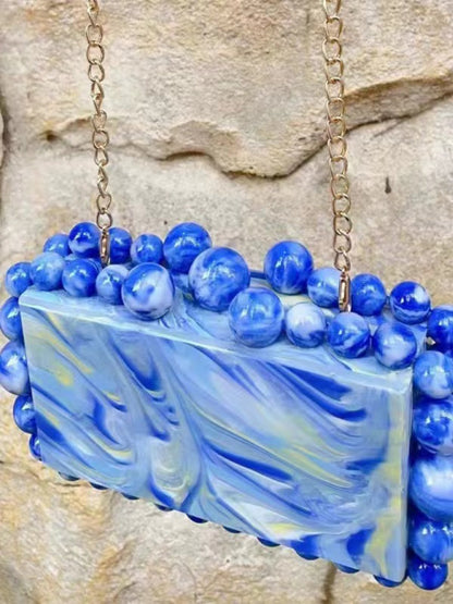 Mini Beaded Acrylic Square Bag