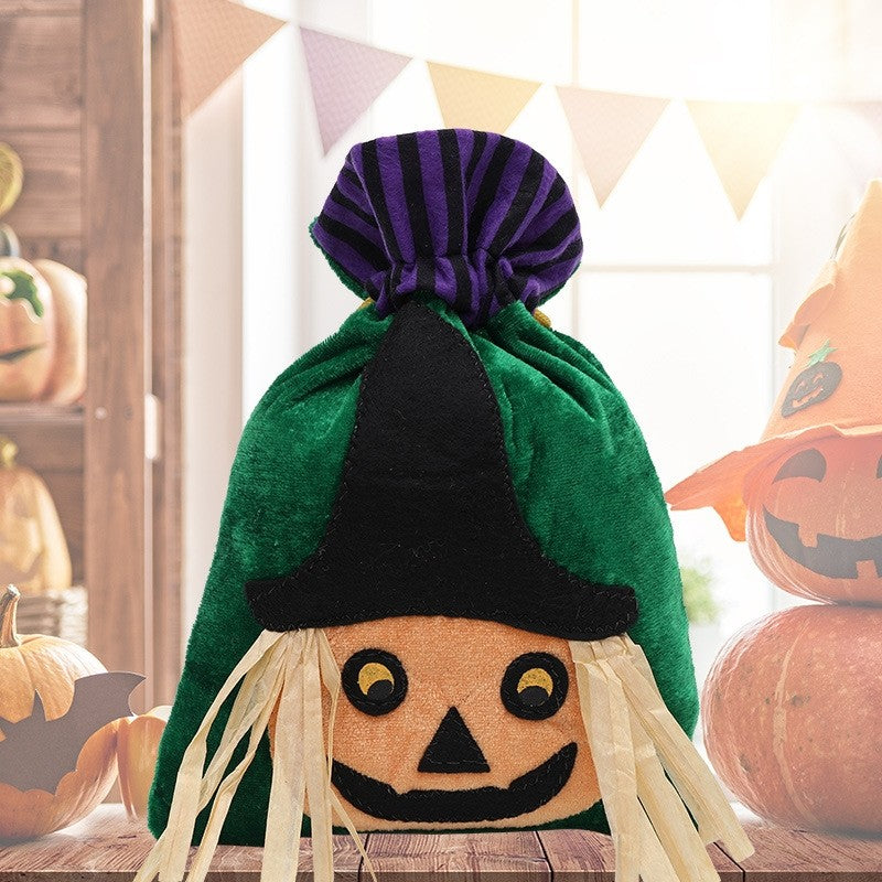 Kids Cute Cartoon Drawstring Halloween Party Candy Bag