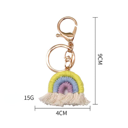Handmade Crochet Rainbow Keychain