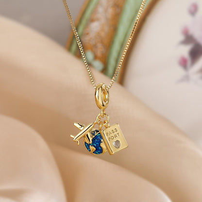 Retro Zirconia Cartoon Pendant Necklace