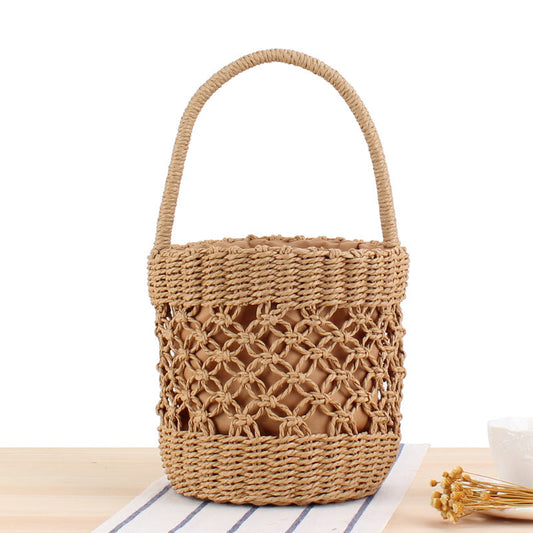 Crochet Market Bag Bucket Woven Bag
